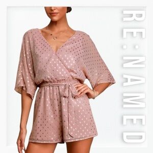NWT re:named Gold and Mauve Print Romper sz M